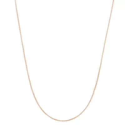 Unisex Adult 14K Gold Over Silver 23 Inch Box Chain Necklace