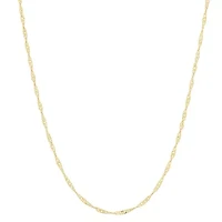 Unisex Adult 14K Gold Over Silver 22 Inch Wheat Chain Necklace