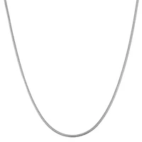 Unisex Adult Sterling Silver 22 Inch Snake Chain Necklace