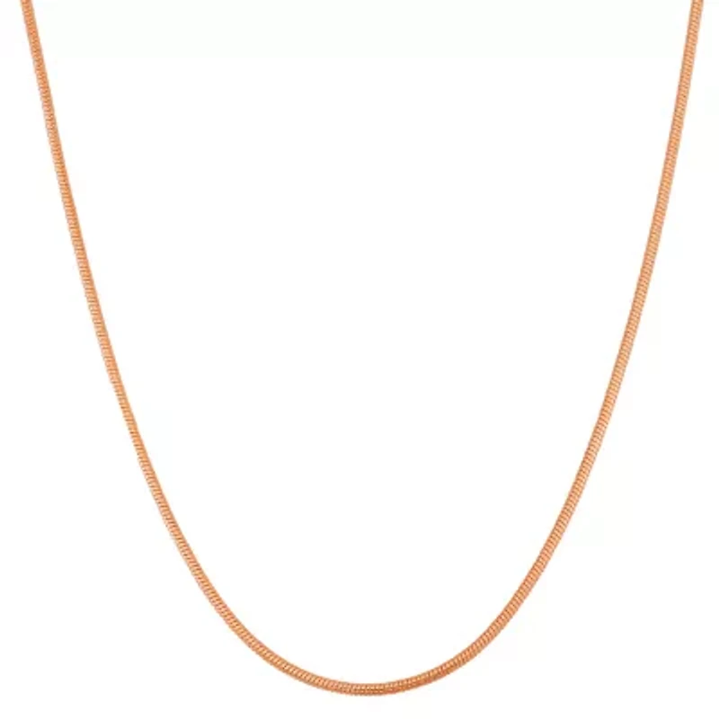 Unisex Adult 14K Gold Over Silver 22 Inch Snake Chain Necklace