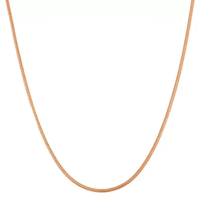 Unisex Adult 14K Gold Over Silver 22 Inch Snake Chain Necklace