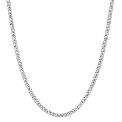 Unisex Adult Sterling Silver 22 Inch Curb Chain Necklace