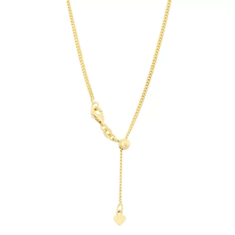 Unisex Adult 14K Gold Over Silver 22 Inch Curb Chain Necklace