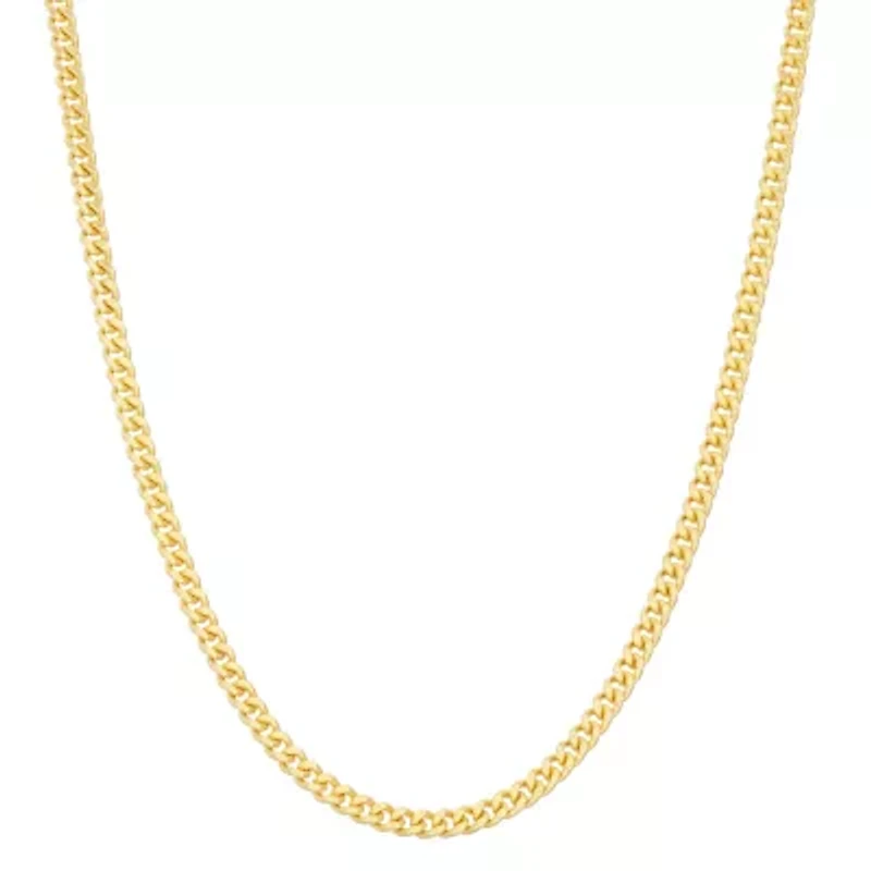 Unisex Adult 14K Gold Over Silver 22 Inch Curb Chain Necklace