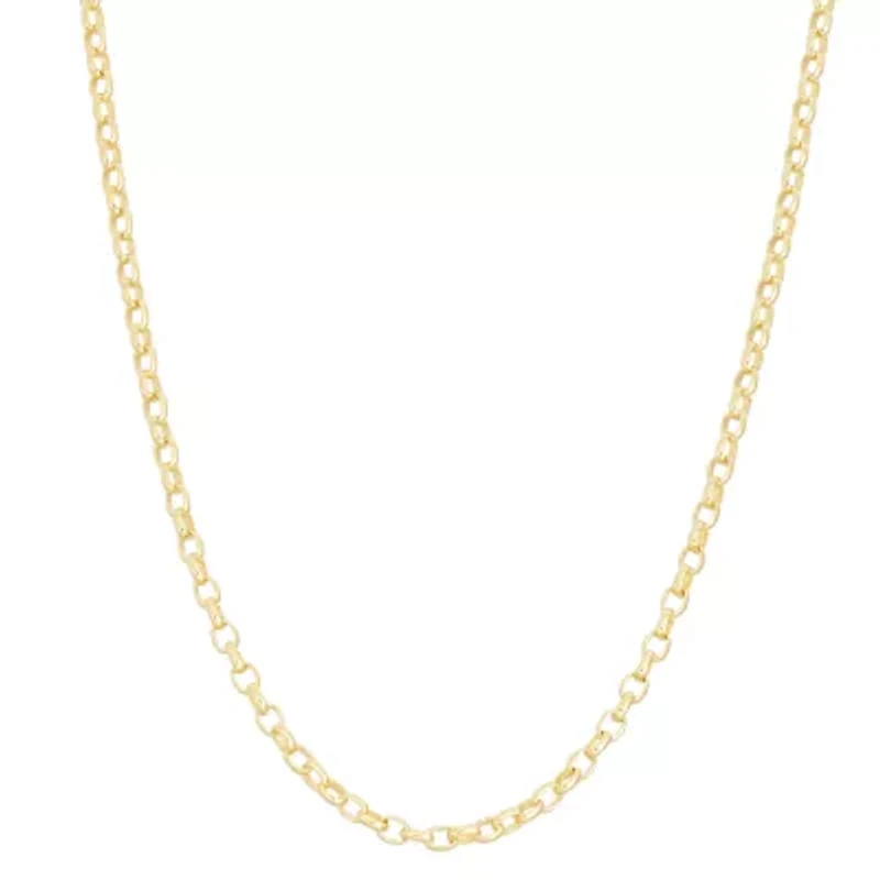 Unisex Adult 14K Gold Over Silver 22 Inch Link Necklace