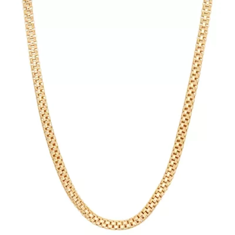 Unisex Adult 14K Gold Over Silver Inch Chain Necklace