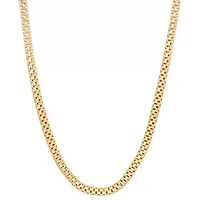 Unisex Adult 14K Gold Over Silver Inch Chain Necklace