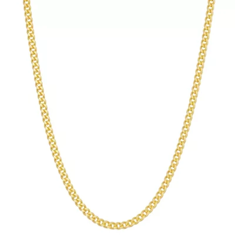 Unisex Adult 14K Gold Over Silver 16 Inch Curb Chain Necklace