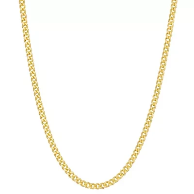 Unisex Adult 14K Gold Over Silver 16 Inch Curb Chain Necklace