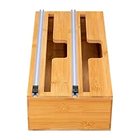 Home Expressions Bamboo Wrap Cutter and Dispenser Drawer Storage