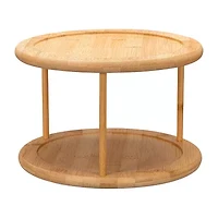Home Expressions 10" Double Bamboo Rotating Tray