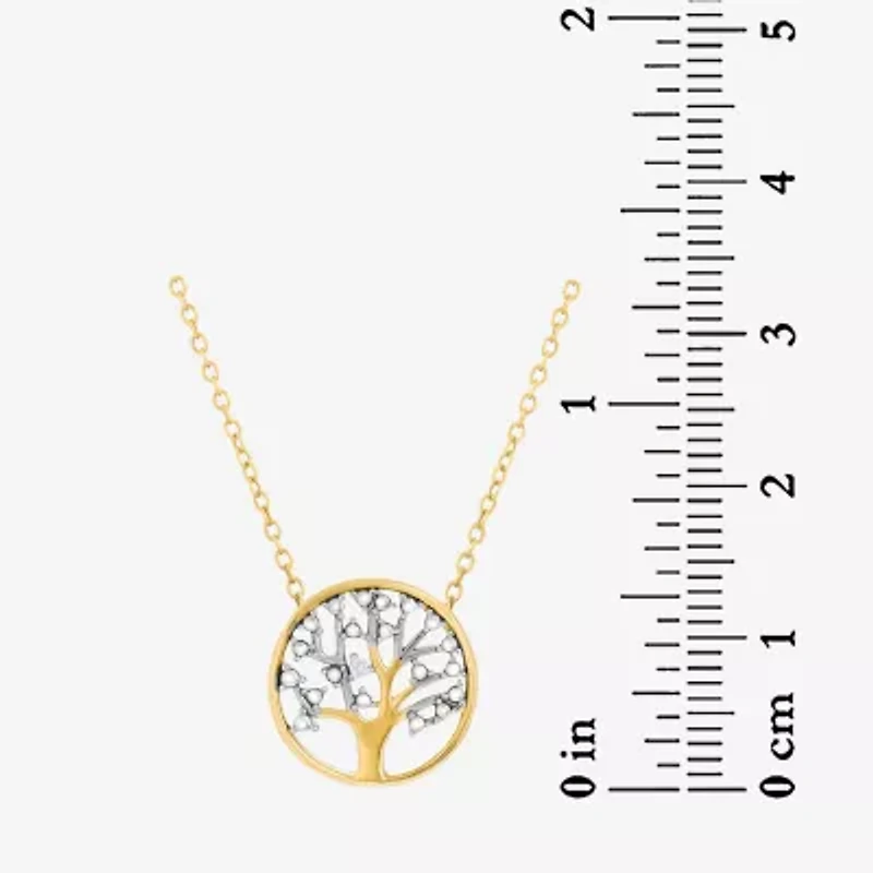 DiamonArt® Gold Over Sterling Silver Cubic Zirconia Tree of Life Pendant Necklace