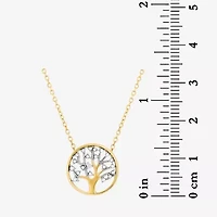 DiamonArt® Gold Over Sterling Silver Cubic Zirconia Tree of Life Pendant Necklace