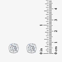 DiamonArt® White Cubic Zirconia Sterling Silver 9mm Stud Earrings
