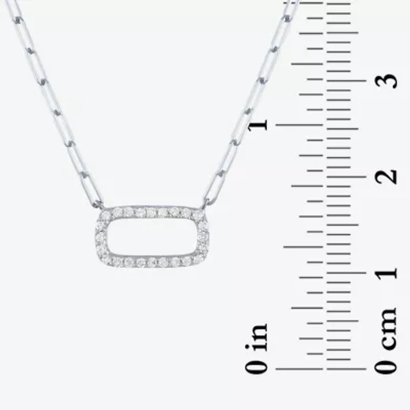 Diamond Addiction Womens 1/8 CT. T.W. Natural White 10K Gold Paperclip 18 Inch Pendant Necklace