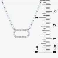Diamond Addiction Womens 1/8 CT. T.W. Natural White 10K Gold Paperclip 18 Inch Pendant Necklace