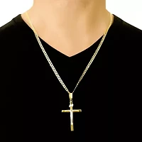 Crucifix Mens 14K Gold Cross Pendant
