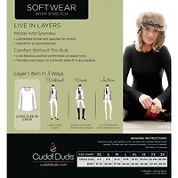 Cuddl Duds Womens Softwear-Plus Crew Neck Long Sleeve Thermal Shirt