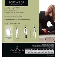 Cuddl Duds Womens Softwear V-Neck-Plus V Neck Long Sleeve Thermal Shirt