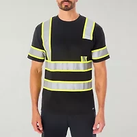 Smiths Workwear Reflective Safety Mens Crew Neck Short Sleeve T-Shirt