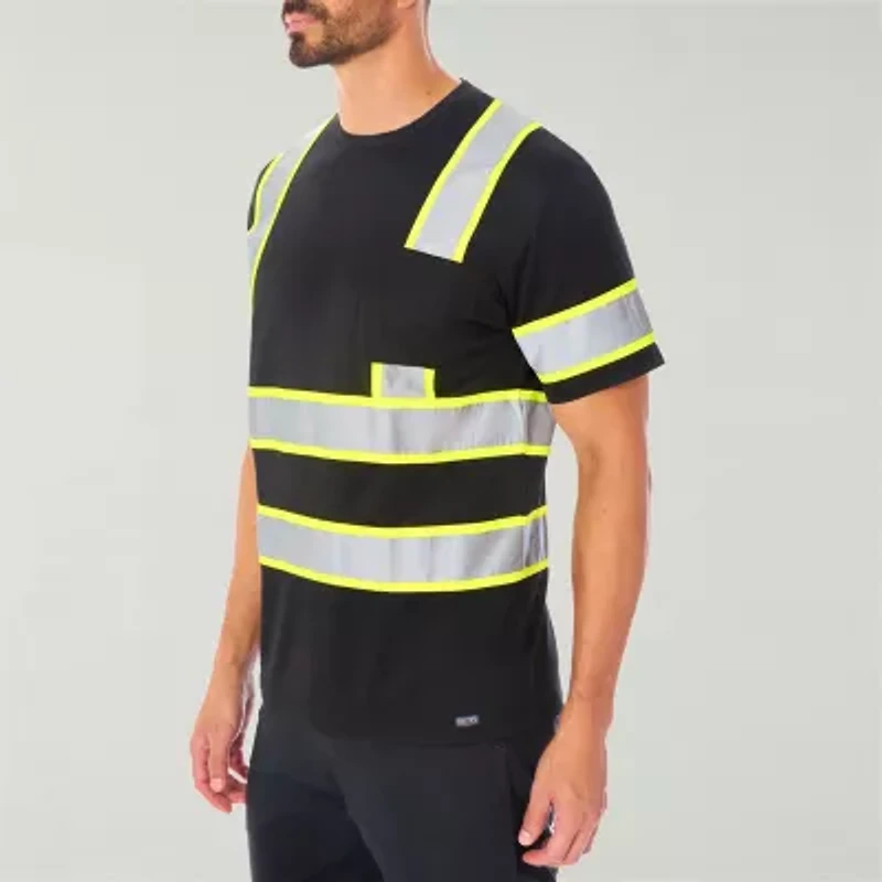 Smiths Workwear Reflective Safety Mens Crew Neck Short Sleeve T-Shirt