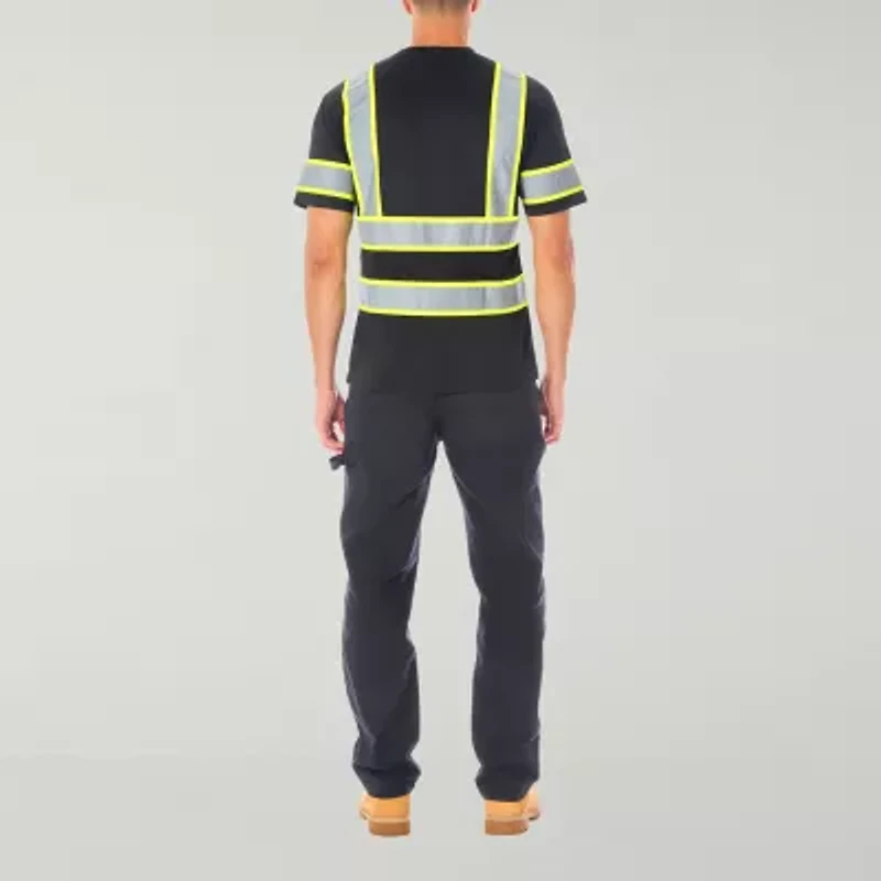 Smiths Workwear Reflective Safety Mens Crew Neck Short Sleeve T-Shirt