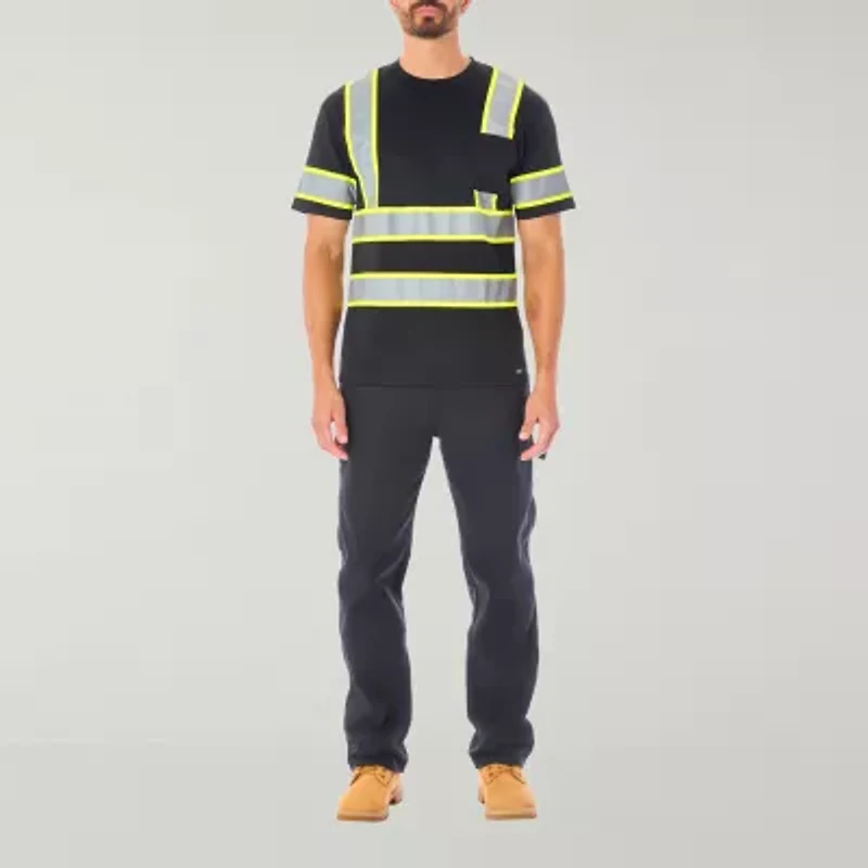 Smiths Workwear Reflective Safety Mens Crew Neck Short Sleeve T-Shirt