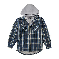 Smiths Workwear Sherpa Lined Flannel Mens Hooded Midweight Shirt Jacket