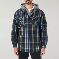 Smiths Workwear Sherpa Lined Flannel Mens Hooded Midweight Shirt Jacket