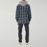 Smiths Workwear Sherpa Lined Flannel Mens Hooded Midweight Shirt Jacket