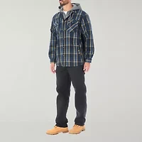Smiths Workwear Sherpa Lined Flannel Mens Hooded Midweight Shirt Jacket
