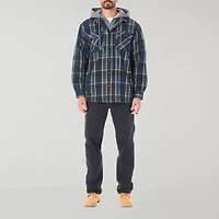 Smiths Workwear Sherpa Lined Flannel Mens Hooded Midweight Shirt Jacket