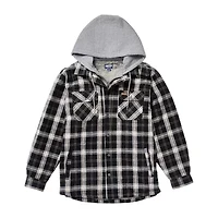 Smiths Workwear Hooded Sherpa Lined Flannel Mens Midweight Shirt Jacket