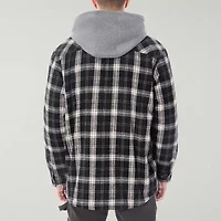 Smiths Workwear Hooded Sherpa Lined Flannel Mens Midweight Shirt Jacket