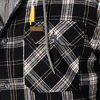 Smiths Workwear Hooded Sherpa Lined Flannel Mens Midweight Shirt Jacket