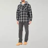 Smiths Workwear Hooded Sherpa Lined Flannel Mens Midweight Shirt Jacket