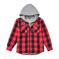 Smiths Workwear Sherpa Lined Flannel Mens Hooded Midweight Shirt Jacket
