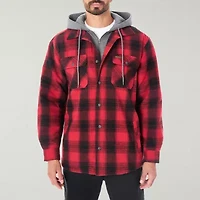 Smiths Workwear Sherpa Lined Flannel Mens Hooded Midweight Shirt Jacket