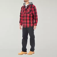 Smiths Workwear Sherpa Lined Flannel Mens Hooded Midweight Shirt Jacket