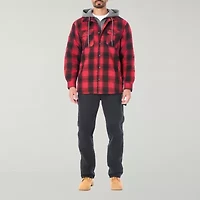 Smiths Workwear Sherpa Lined Flannel Mens Hooded Midweight Shirt Jacket