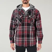 Smiths Workwear Sherpa Lined Flannel Mens Hooded Midweight Big and Tall Shirt Jacket
