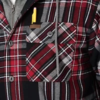 Smiths Workwear Sherpa Lined Flannel Mens Hooded Midweight Big and Tall Shirt Jacket