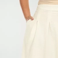 White Mark Womens Plus High Rise Midi Flared Skirt