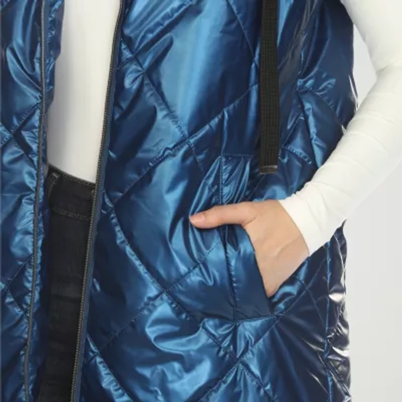 White Mark Womens Water Resistant Midweight Puffer Vest