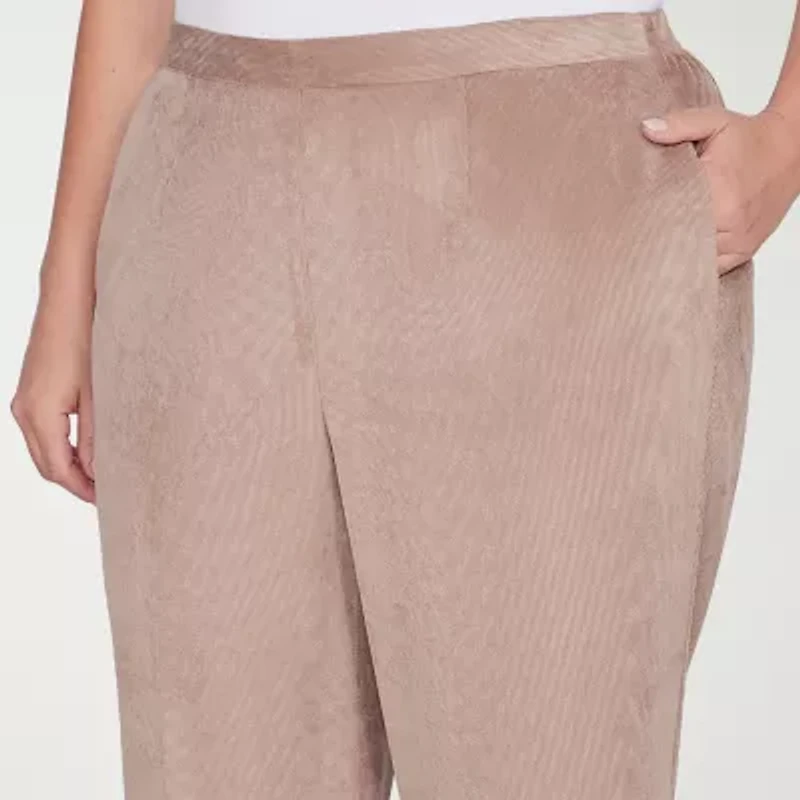 Alfred Dunner Telluride Womens Mid Rise Comfort Waistband Straight Corduroy Pant