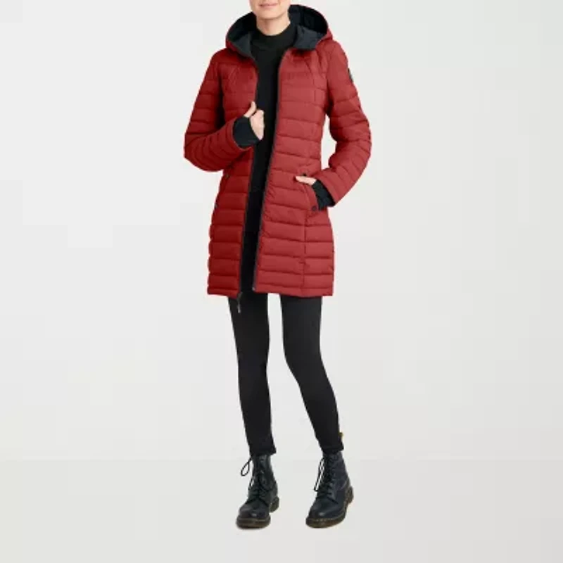 Hfx Womens Hooded Easy-on + Easy-off Lightweight Puffer Jacket
