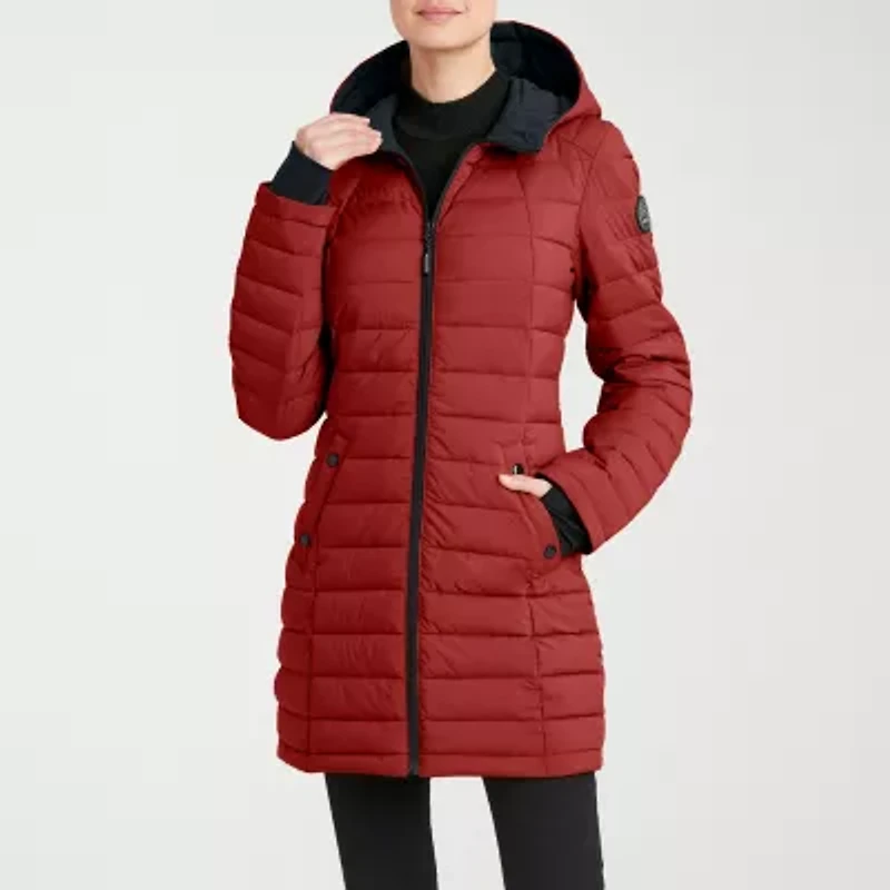 Hfx Womens Hooded Easy-on + Easy-off Lightweight Puffer Jacket