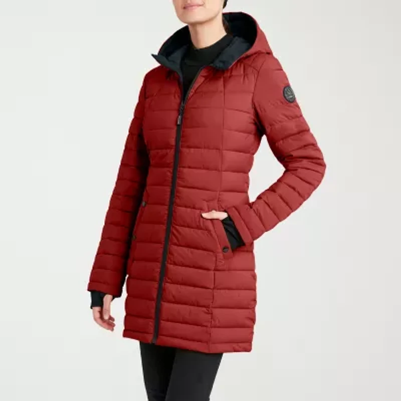 Hfx Womens Hooded Easy-on + Easy-off Lightweight Puffer Jacket