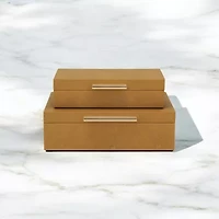 Cheungs Camel Brown Faux Shagreen Rectangular 2-pc. Decorative Box