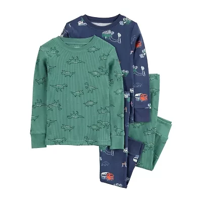 Carter's Toddler Boys Round Neck Long Sleeve 4-pc. Pajama Sets